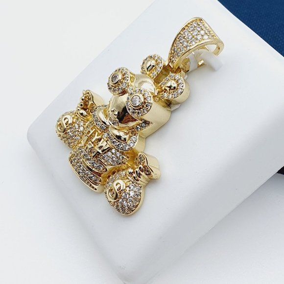 "14K Gold Plated Cubic Zircon Pendant, INUS1BR224 - Picture 4 of 9